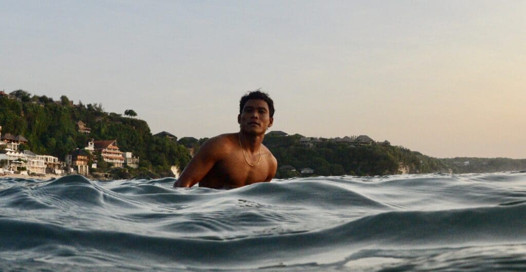 Surf coach Lempog Jackson in Bingin Beach, Indonesia